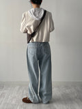 Pin-Tuck Hood Neck Slim Fit Tee