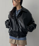 Crocker Glossy Leather Overfit Blouson