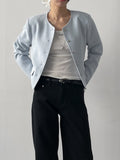 Dipping U-neck Long Sleeve T-shirt