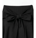STRIPE RIBBON MIDI SKIRT