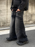 Deep Brush Biker Wide Denim