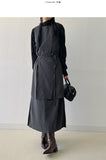 [Skirt SET] Corduroy Sleeveless Long One Piece