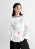 BOATNECK BELT BLOUSE