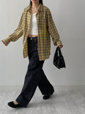 [unisex] Fuzzy Check Overfit Shirt
