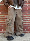 Peach Cotton Brushed Cargo Banding Pants