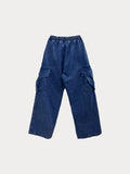 Venti semi-wide denim cargo pants