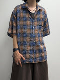 Mix Dirty Check Half Shirt