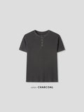 Pigment Ribbed Henley Neck Muscle Tee