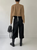 Stripe Non-Obi Bermuda Slacks