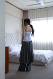 Frill Smoke Holter Neck Blouse