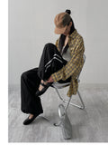 [2way!] Color matching track wide pants