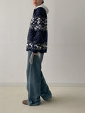 Nordic Cowichan Overfit Knit Zip-up