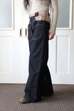 Raccoon color matching wide denim