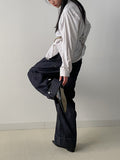 [Wrinkle Free] Two Way Wrap Stripe Loose Fit Shirt