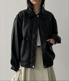 Edison Leather Overfit Blouson Jumper