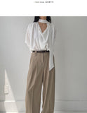 Taize Button Two-Tuck Wide Slacks