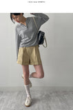 Spring Roll Up Cotton Shorts