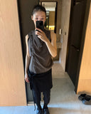 CHECK SLEEVELESS SHIRT