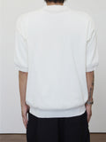 Basic collar knit short sleeve cardigan