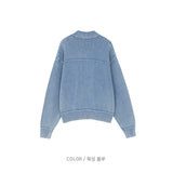 Stone Denim Washing Knit Trucker Jacket