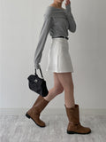 Melo Ribbed Off-Shoulder T-Shirt