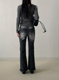 Brush Center Crease Bootcut Denim Pants