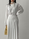 [Setup Available] Pin Pleated Long Skirt