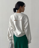 Back Slit Loose Fit Crop Sweatshirt