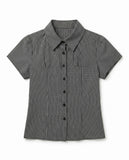 GINGHAM CHECK PUFF SHIRT
