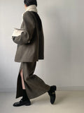 Shear Wool H-line Long Skirt