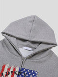 Crop Stars and Stripes Hood Zip-Up