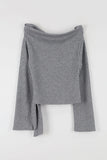 Clio wrap diagonal knit top