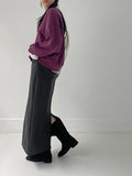 Matte Leather High Waist Long Skirt