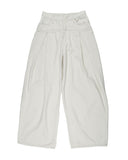 TUCK COTTON WIDE PANTS