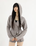 Ari snap hood zip-up