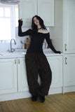 Fleece leopard banding pants