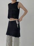 Punching Lace Sleeveless Knit Vest