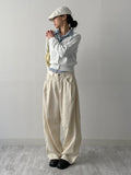 744 Tencel pleated wide pants