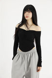 Yuje shirring crop off-shoulder tee