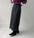 Matte Leather High Waist Long Skirt