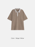 Todd Pigment Stripe Short Sleeve Collar Tee