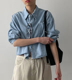 Breeze Denim Crop Shirt