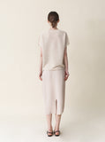 [Premium] Whole Garment Linen Ray V Knit