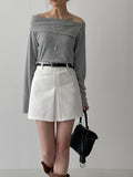 Melo Ribbed Off-Shoulder T-Shirt