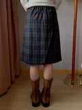 CHECK LOOP PLEATS SKIRT