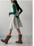 Dot Chiffon Flare Midi Skirt