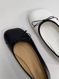 Wavy Ribbon Color Matching Flat Shoes