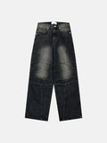 Paneled Incision Wide Denim