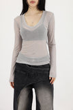 Joy see-through V-neck tee