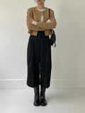 Stripe Non-Obi Bermuda Slacks